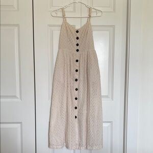 Cream Button-Down Dress